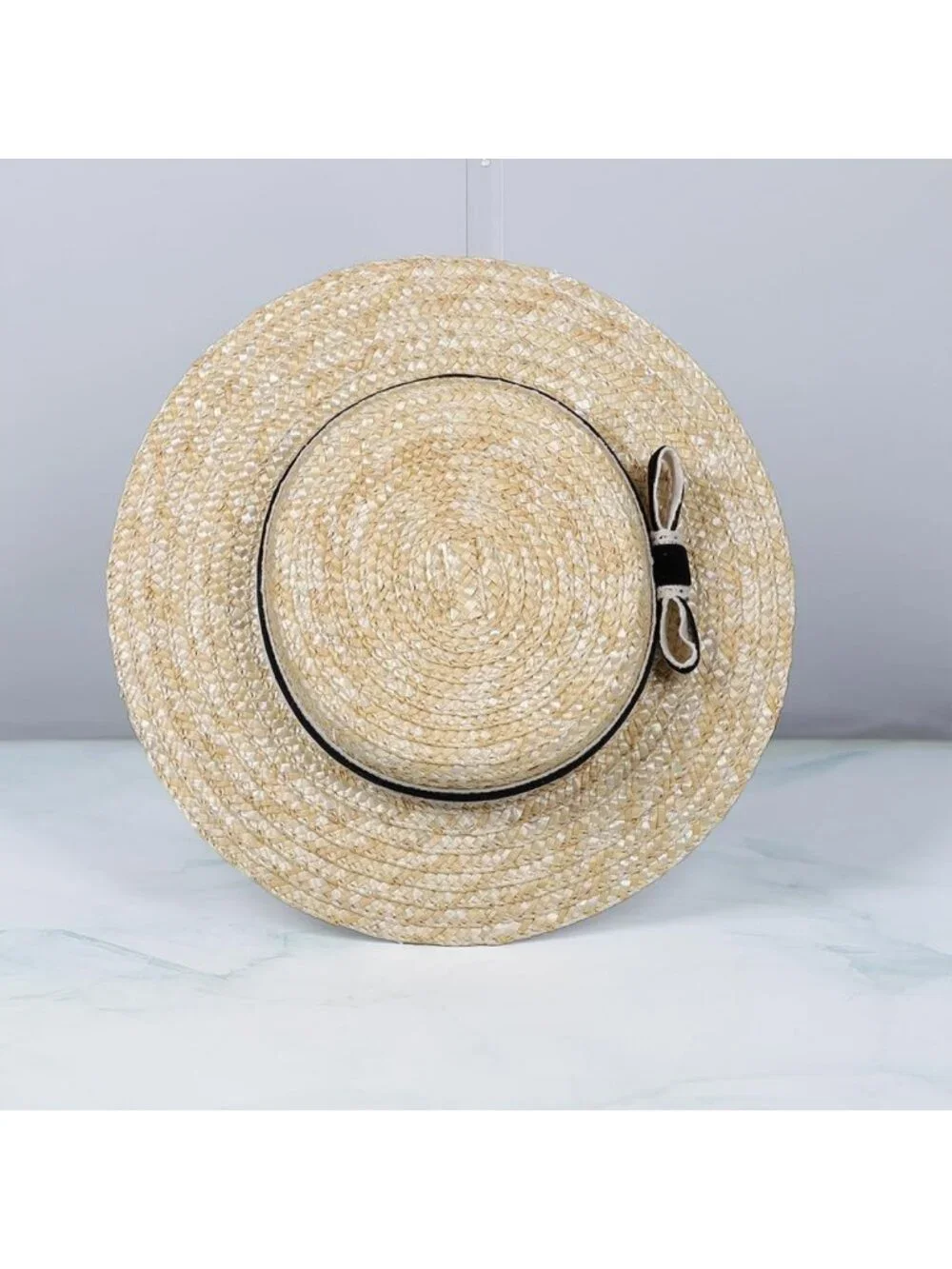 Stylish Women’s Bowknot Straw Hat - Summer Fedora, Beach Sun Hat, Boater